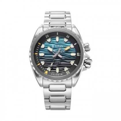 Titan 10068KM01 Analog Blue Dial Stainless Steel Men Watch